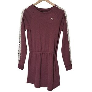 Abercrombie Kids Lace Knit Dress Girl's 13/14 Long Sleeve Pullover Boho Casual
